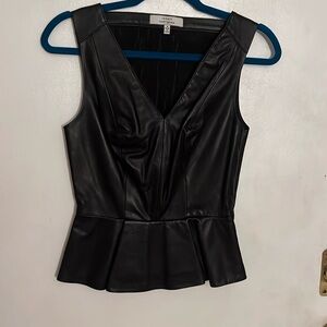 Robert Rodriguez Leather Sleeveless Black Dressy Top size 4.